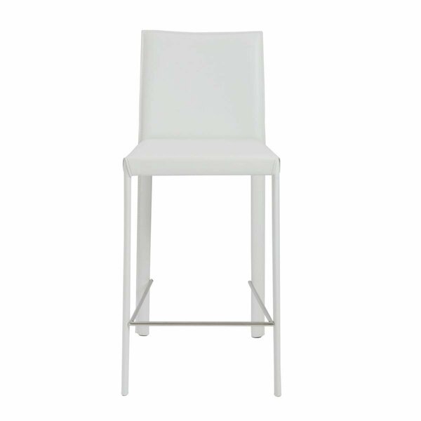 Homeroots Full Faux Leather Counter Stools, White - Set of 2 400613